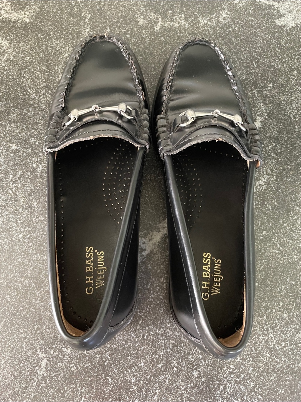 G.H. Bass Women’s Size 7 Black Leather Lianna Loafers Silver Horsebit 90s - Picture 12 of 15